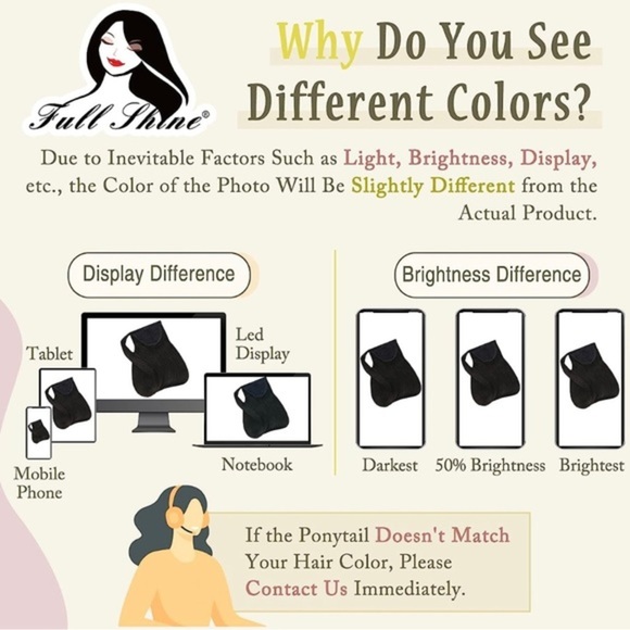 Sizes 20”18”16” Natural Black #1B Ponytail Extension Wrap Around 100% Human Hair - Picture 4 of 16